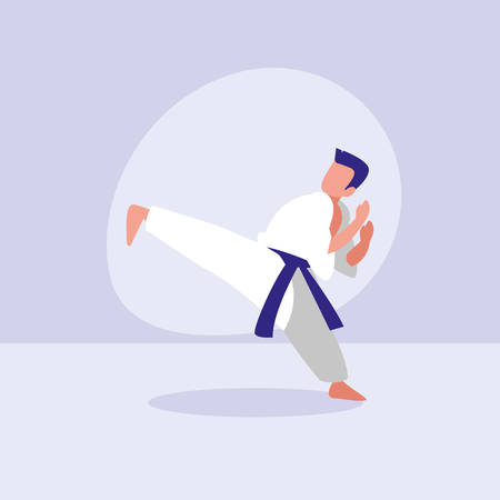 man practicing arts martial avatar character vector illustration designのイラスト素材