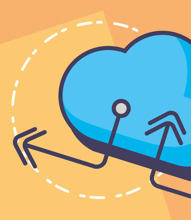 cloud computing storage transferring innovation technology vector illustrationのイラスト素材