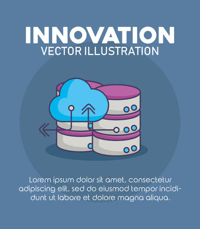 database server cloud storage data innovation technology vector illustrationのイラスト素材