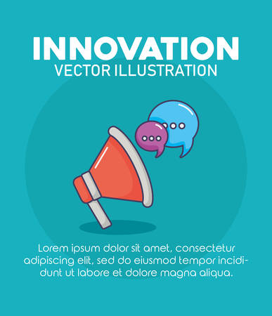 megaphone speech bubble innovation technology vector illustrationのイラスト素材