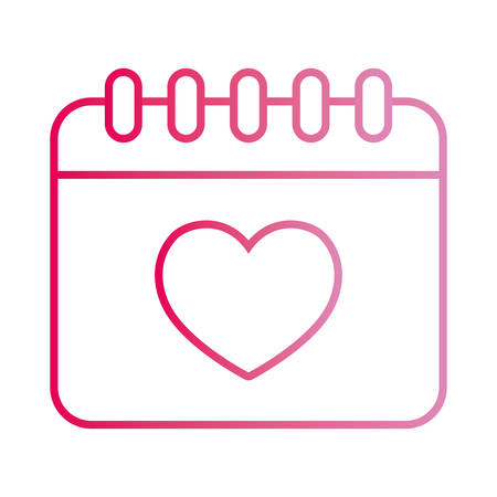love romantic calendar reminder date vector illustration neonのイラスト素材