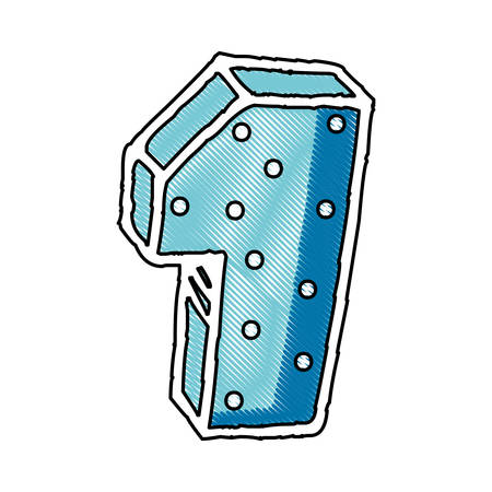 decorative one number font dotted vector illustrationのイラスト素材