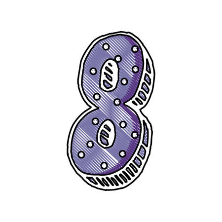 decorative eight number font dotted vector illustrationのイラスト素材