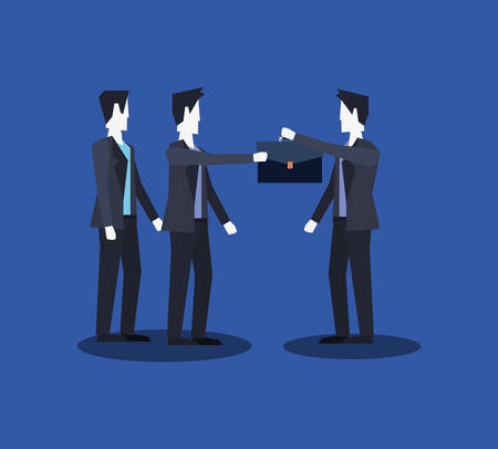 businessmen team group with business briefcase vector illustrationのイラスト素材