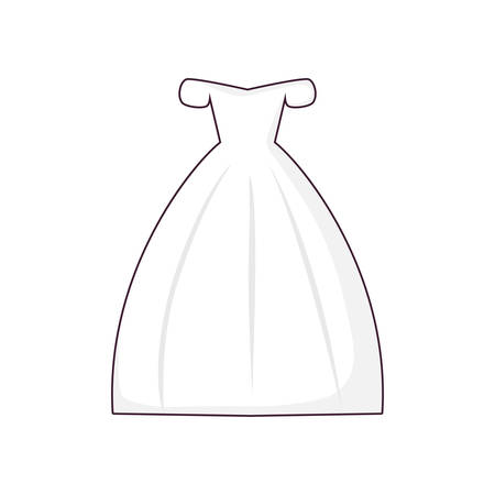 bride dress icon over white background, vector illustrationのイラスト素材