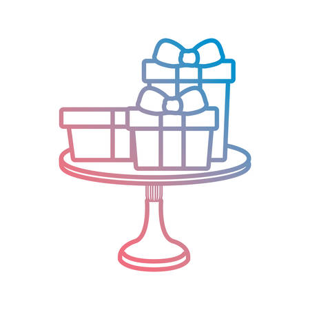 table with gift box over white background, vector illustrationのイラスト素材