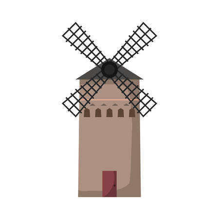 farm windmill icon over white background, vector illustrationのイラスト素材