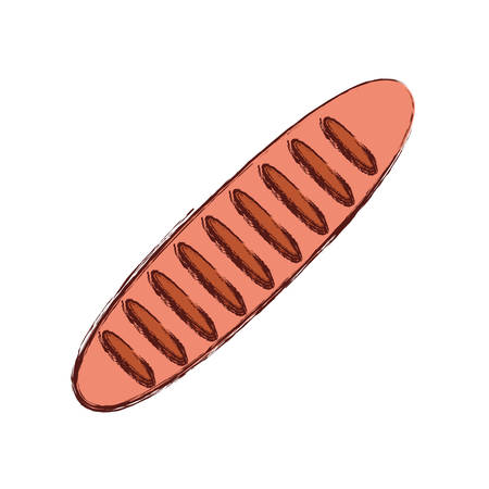 baguette bread icon over white background, vector illustrationのイラスト素材