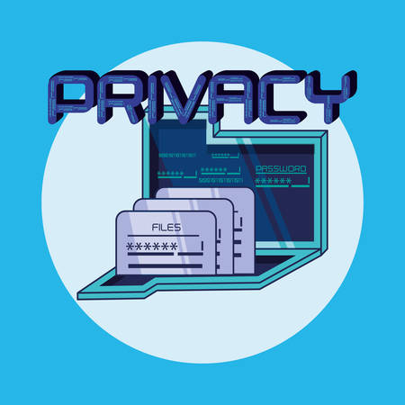 laptop data privacy icon vector illustration designのイラスト素材