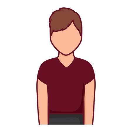 avatar man wearing casual clothes over white background, colorful design. vector illustrationのイラスト素材