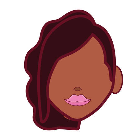 avatar woman face icon over white background, colorful design. vector illustrationのイラスト素材