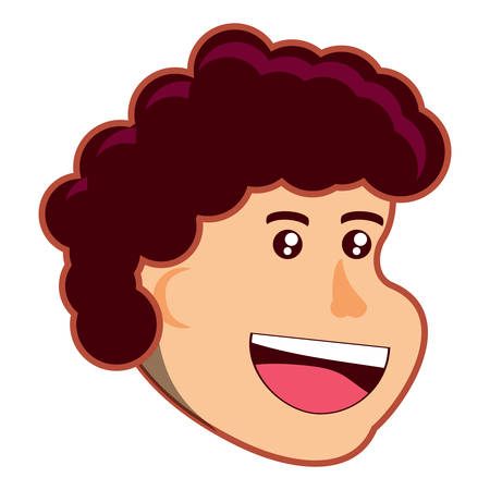 cartoon boy icon over white background, vector illustrationのイラスト素材