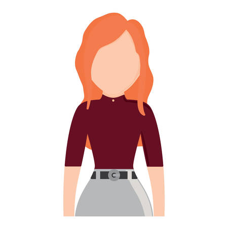 avatar woman wearing elegant clothes over white background, colorful design. vector illustrationのイラスト素材
