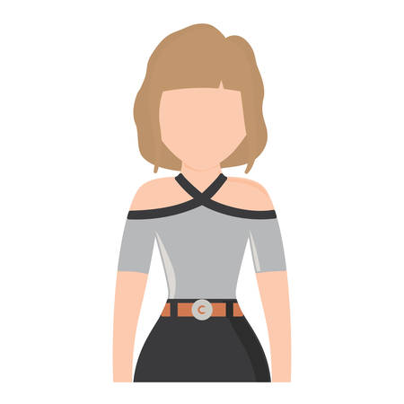 avatar woman wearing elegant clothes over white background, colorful design. vector illustrationのイラスト素材