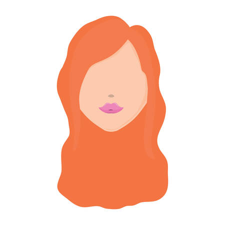 avatar woman face icon over white background, colorful design. vector illustrationのイラスト素材