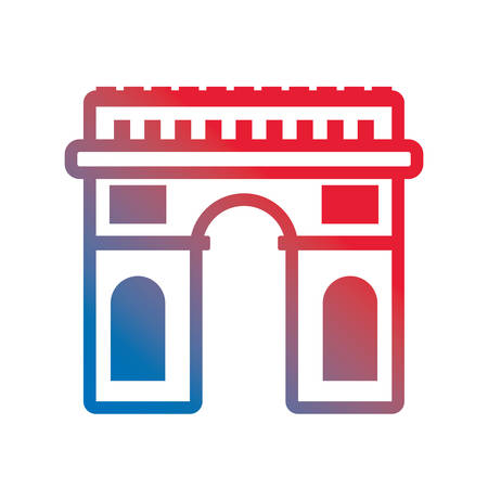 arch of triumph architecture landmark vector illustration neonのイラスト素材