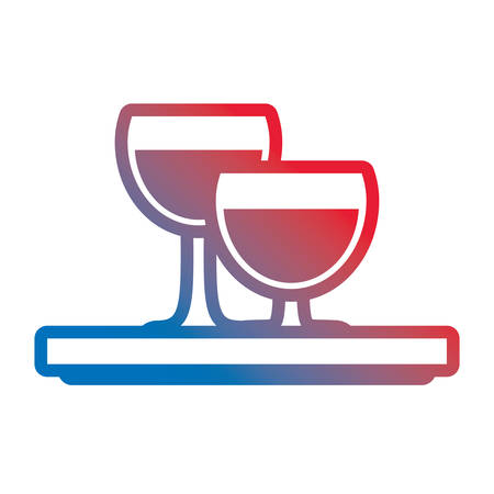 wine glasses toast drink celebration vector illustration neonのイラスト素材