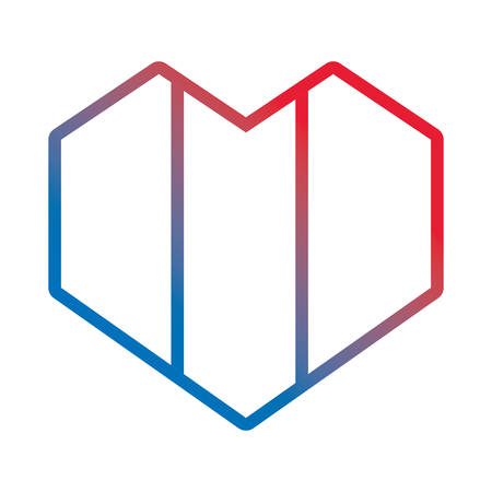 french flag heart geometric symbol vector illustration neonのイラスト素材