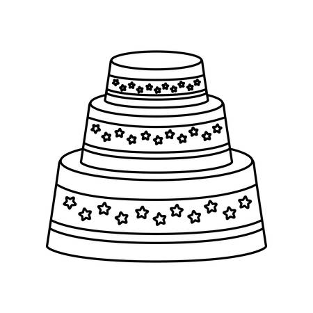 birthday cake icon over white background, vector illustrationのイラスト素材
