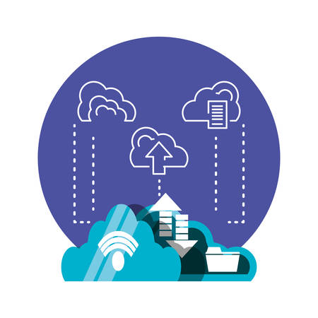 cloud computing network set icons vector illustration designのイラスト素材