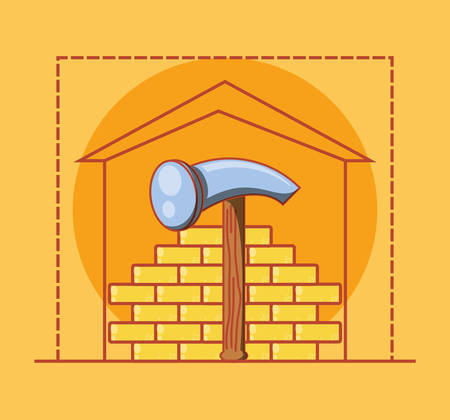 wall with home repair icons vector illustration designのイラスト素材