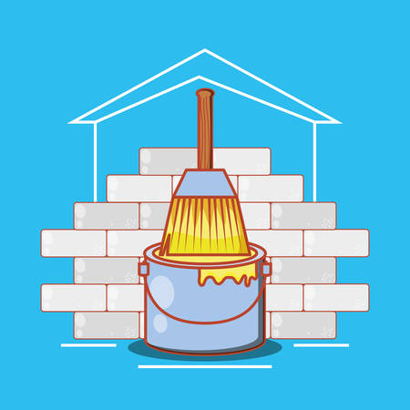 wall with home repair icons vector illustration designのイラスト素材