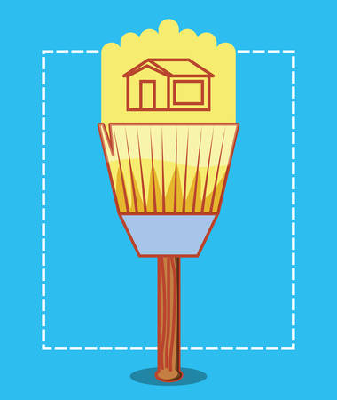 paint brush with home repair icons vector illustration designのイラスト素材