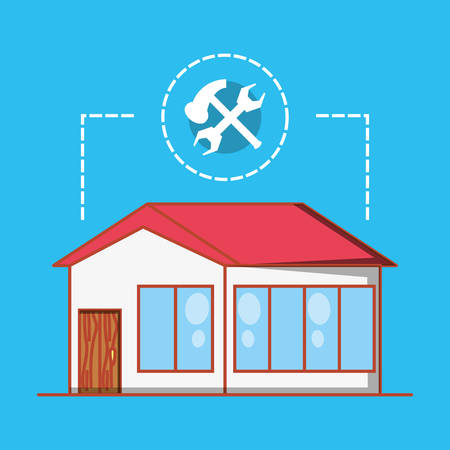 house building with home repair icons vector illustration designのイラスト素材