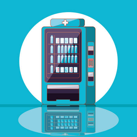 dispenser of medicine and water machine electronic vector illustration designのイラスト素材