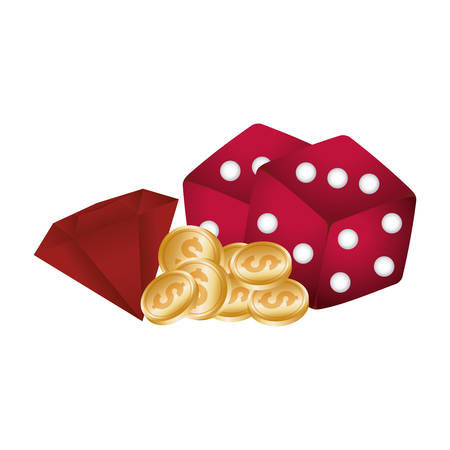 casino poker dices coins money and diamond vector illustrationのイラスト素材