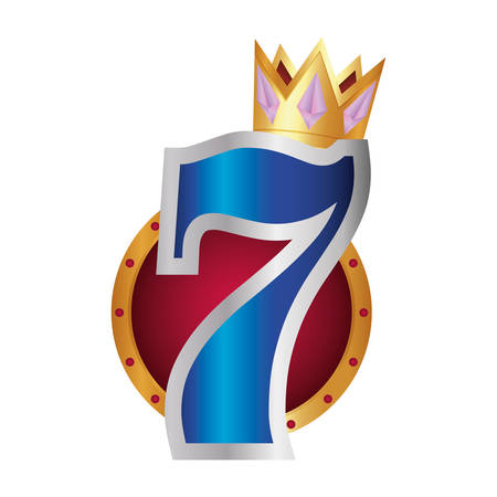 casino poker jackpot golden crown vector illustrationのイラスト素材