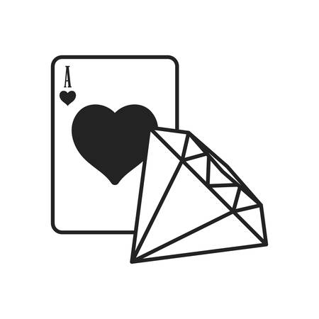 diamond and Spades Ace Playing Card over white background, vector illustrationのイラスト素材