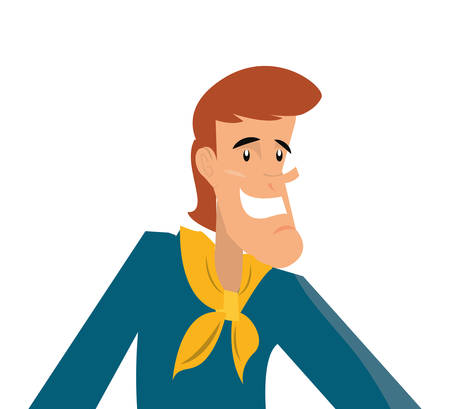 happy man character cartoon portrait vector illustrationのイラスト素材