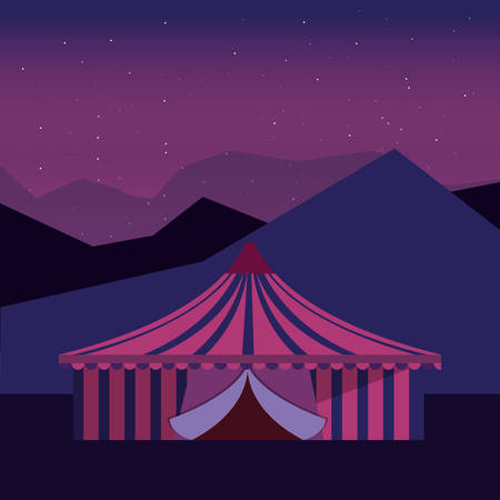 circus tent carnival festival in the night vector illustrationのイラスト素材