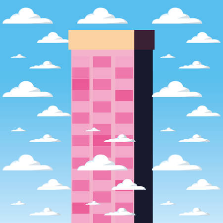 skyscraper tower city building sky vector illustrationのイラスト素材