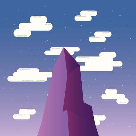 high mountain sky clouds landscape vector illustrationのイラスト素材