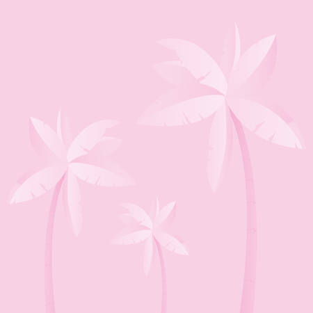 tropical palm trees pink background vector illustrationのイラスト素材