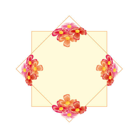 romantic label flowers floral decoration template vector illustrationのイラスト素材