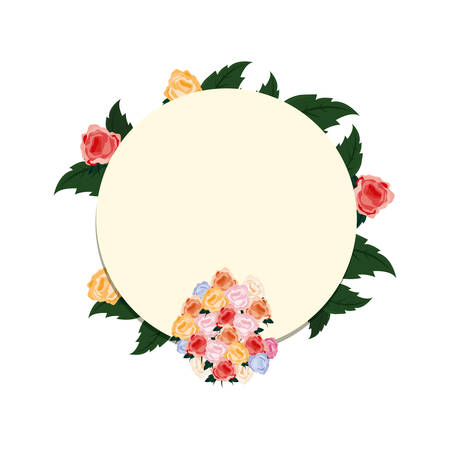 romantic label flowers floral decoration template vector illustrationのイラスト素材