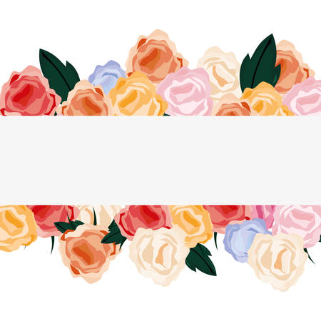 floral flowers banner decoration isolated design vector illustrationのイラスト素材