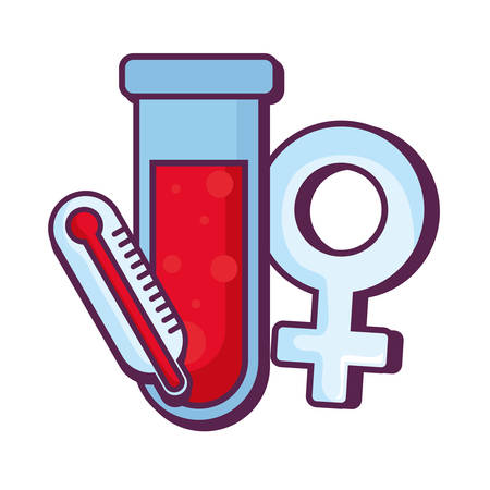 tube test with thermometer and female symbol vector illustration designのイラスト素材