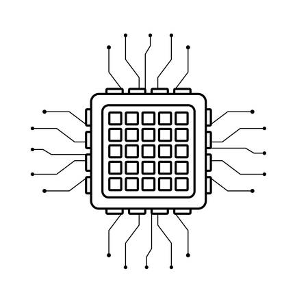 microchip with circuit electronic vector illustration designのイラスト素材