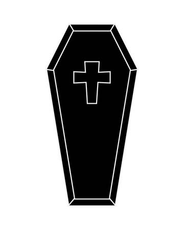 happy halloween coffin icon vector illustration designのイラスト素材