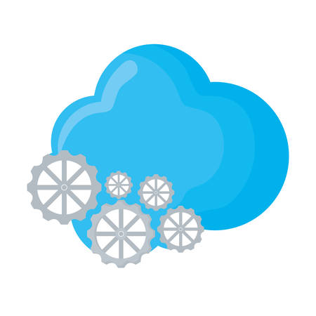 cloud computing with gears vector illustration designのイラスト素材