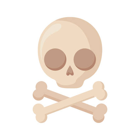 happy halloween skull with bones crossed vector illustration designのイラスト素材