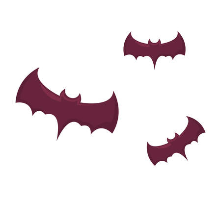 bats flying halloween icon vector illustration designのイラスト素材