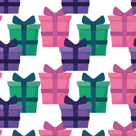 gifts boxes presents pattern vector illustration designのイラスト素材