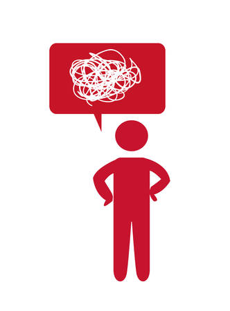 human figure silhouette with speech bubble vector illustration designのイラスト素材