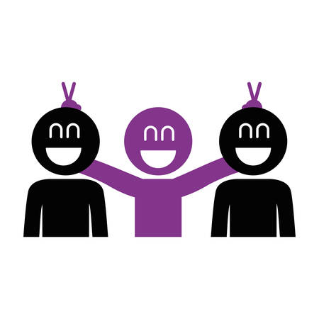 group of people teamwork celebrating vector illustration designのイラスト素材