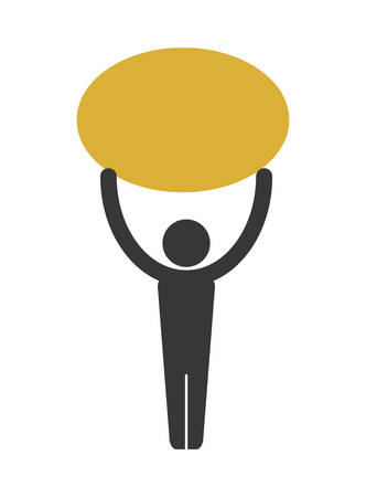 human figure silhouette lifting ball vector illustration designのイラスト素材